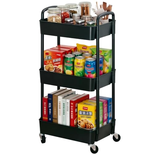 3 Tier Rolling Utility Cart with Handle