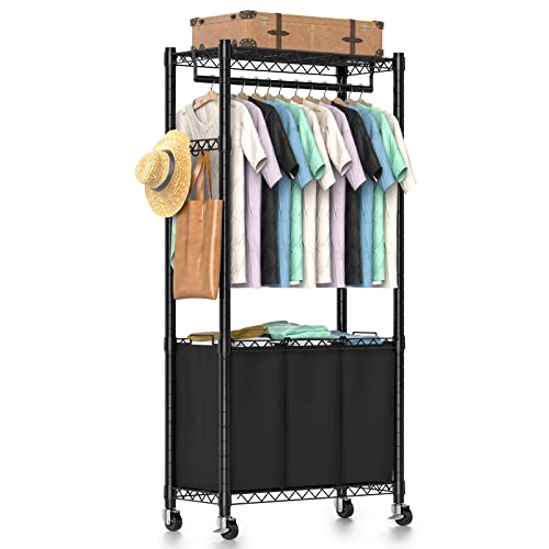 Laundry Hamper with Hanging Bar