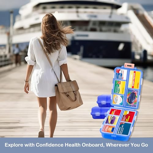 Pill Organizer with Medicine Labels Travel Daily Pill Container Mini Medication Organizer Storage Pill Organizer Pill Case 7 Day Pill Organizer