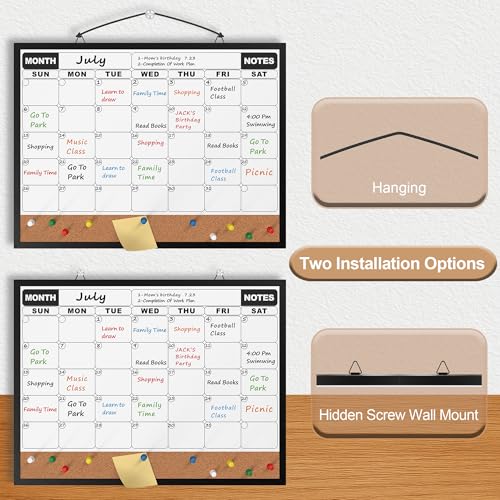 Monthly Calendar Dry Erase Board