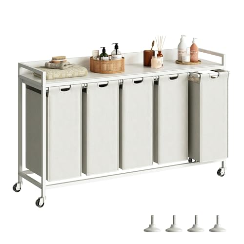 Laundry Hampers with Shelf and Pull