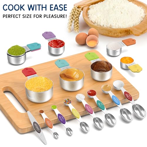 Stainless Steel Magnetic Measuring Cups and Spoons Set