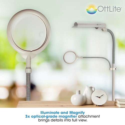 LED Floor Lamp with Optical Grade Magnifier
