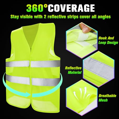 12 20 Pcs Safety Vest Bulk High Visibility Reflective Vest