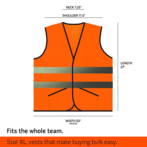 Pocket Safety Vest Bulk Pack Reflective High Visibility Men Women