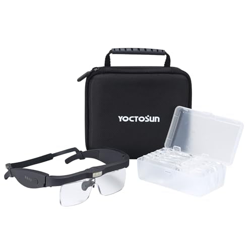 Magnifying Headset with 3 LED Lights and 5 Detachable Lenses