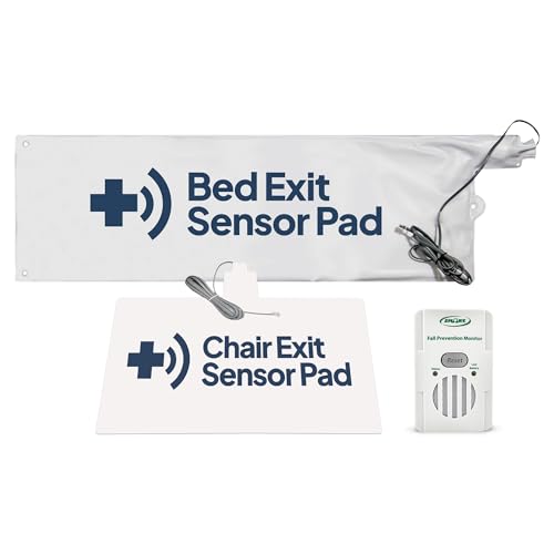 Smart Caregiver Bed and Chair Exit Alarm with Weight Sensing Bed Pad for Elderly