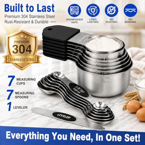 Magnetic Measuring Cups and Spoons Set