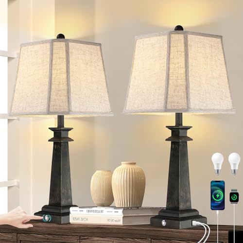 27.5" Farmhouse Table Lamp for Living Room