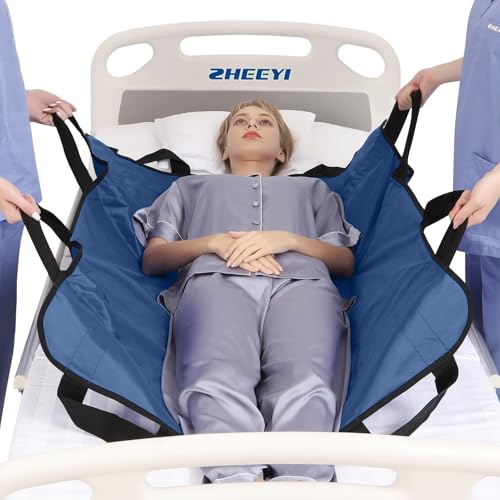 Positioning Bed Pad with Reinforced Handles Patient Transfer Sheet Aid Assistant for Body Lifting