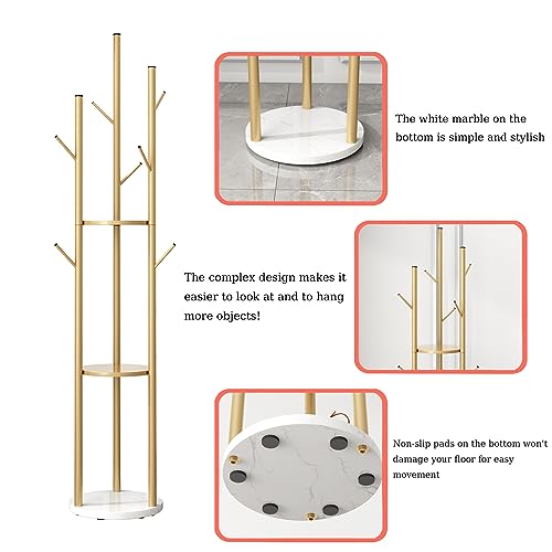 Gold Coat Racks with Shelves
