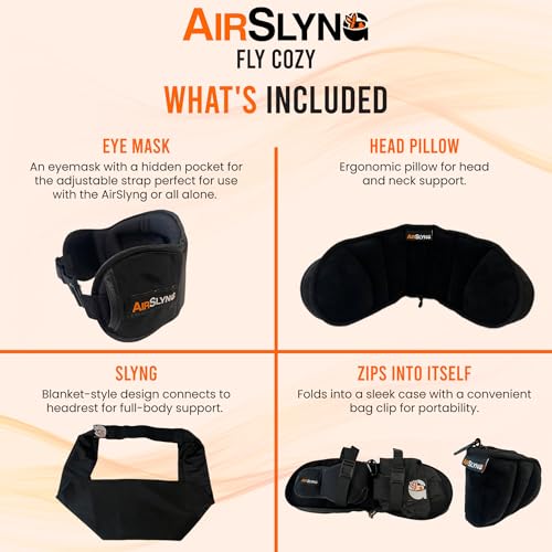 3-in-1 Airplane Sleep Support System - 2 Pack Integrated Plane Sleeping Accessories with Memory Foam Long Haul Flight Pillow