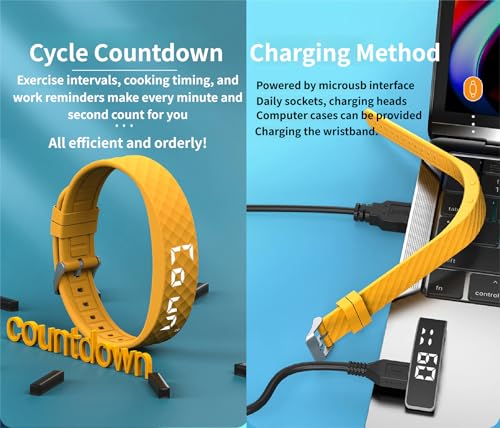 Vibrating Alarm Wristband 8 Sets of Alarms Wristband Alarm Bands Clock Watches 45