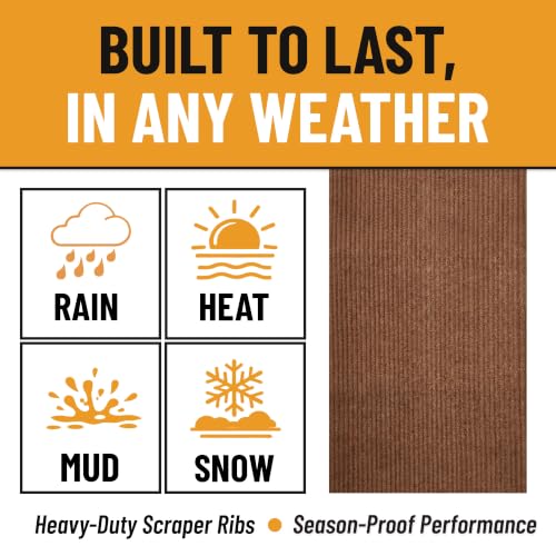 Non Slip Rug with Scraper Pile Durable for Indoor and Outdoor Use
