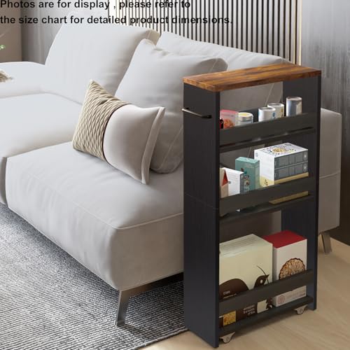 4 Tier Slim Storage Cart with Handle