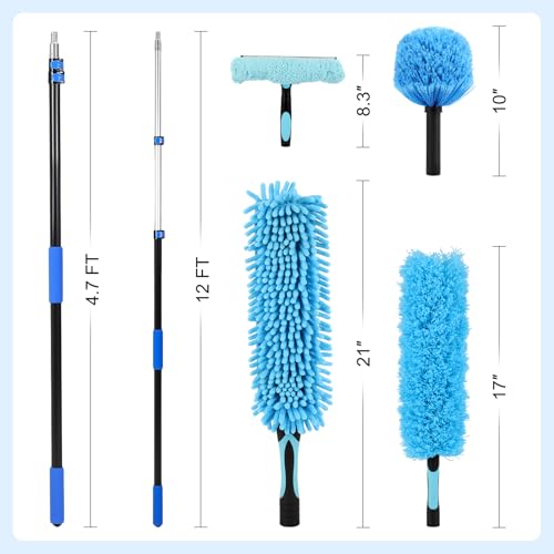 Heavy Duty High Reach Duster Kit with Extension Pole for High Roof Cleaning