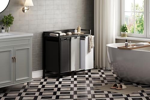 Laundry Hampers with Shelf and Pull