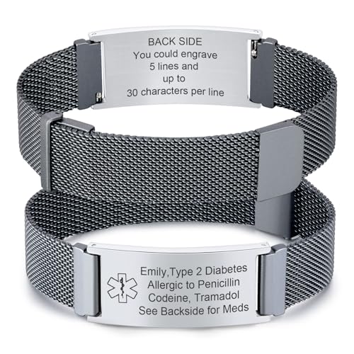 Medical Alert Id Bracelet for Men Women