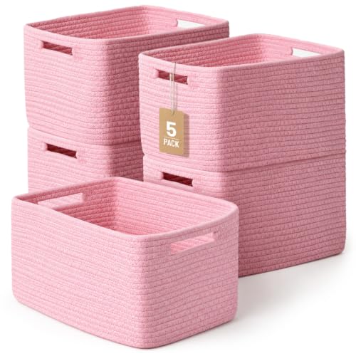5 Pack Woven Storage Baskets