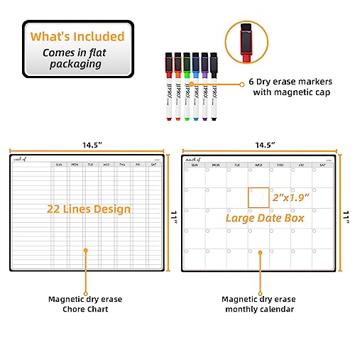 Magnetic Dry Erase Chore and Month Whiteboard