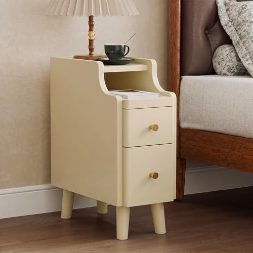 Narrow Nightstand with Drawers