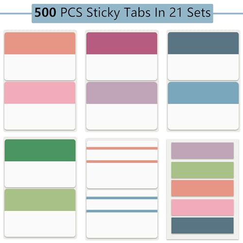 500 Pieces Tabs 2 Inch Sticky Index Tabs