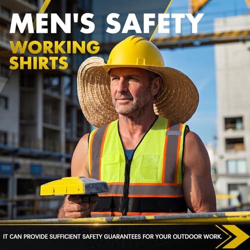 4 Pcs Safety Vest for Men Women Reflective Hi Vis Shirt