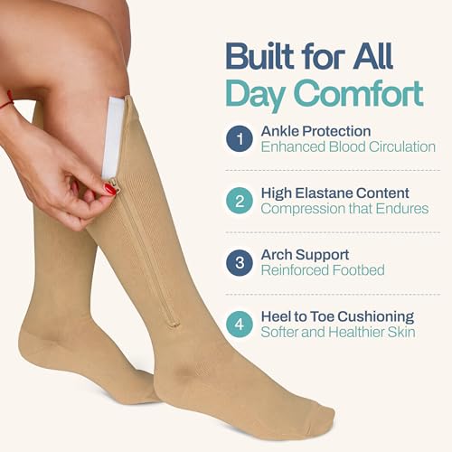Zipper Compression Socks for Men & Women