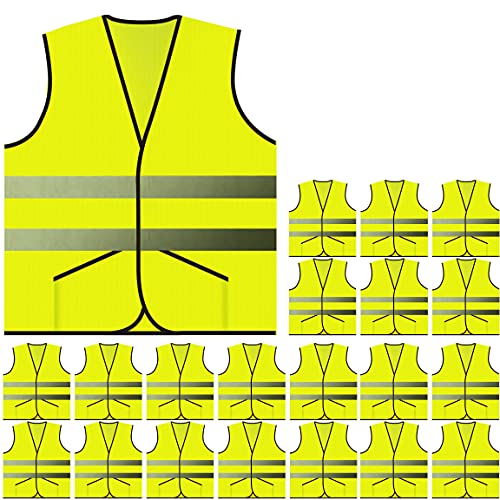 Pocket Safety Vest Bulk Pack Reflective High Visibility Men Women