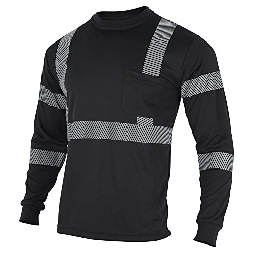 Safety Reflective High Visibility Long Sleeve Shirts Class 3 Hi Vis Construction Work T Shirts for Men