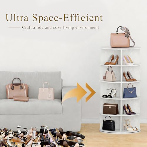Wooden Rotating Shoe Rack