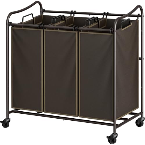 SimpleHouseware Heavy Duty Laundry Sorter Rolling Cart