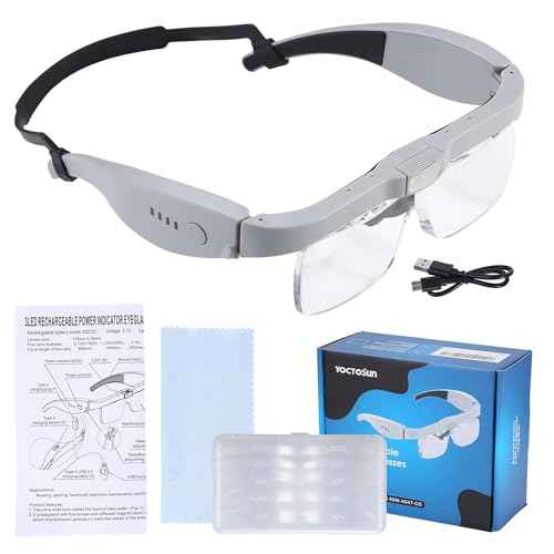 Magnifying Glasses with 3 LED Lights and 5 Detachable Lenses