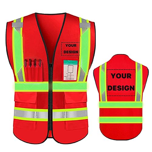 High Reflective Visibility Safety Vest Custom Your Logo Safety Workwear with Reflective Strips and Pockets